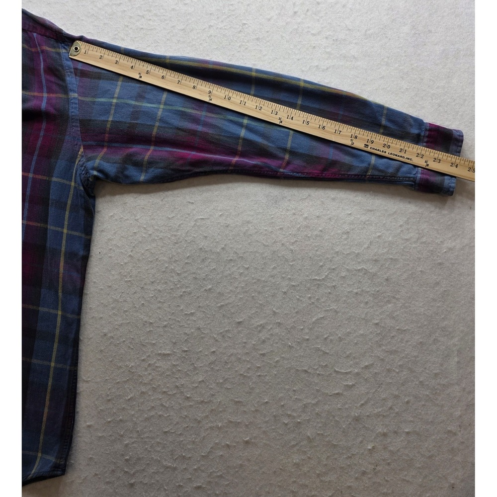 Ralph Lauren Men's Blue & Purple Plaid Long Sleeve Button Up Shirt. Size L - Picture 6 of 8
